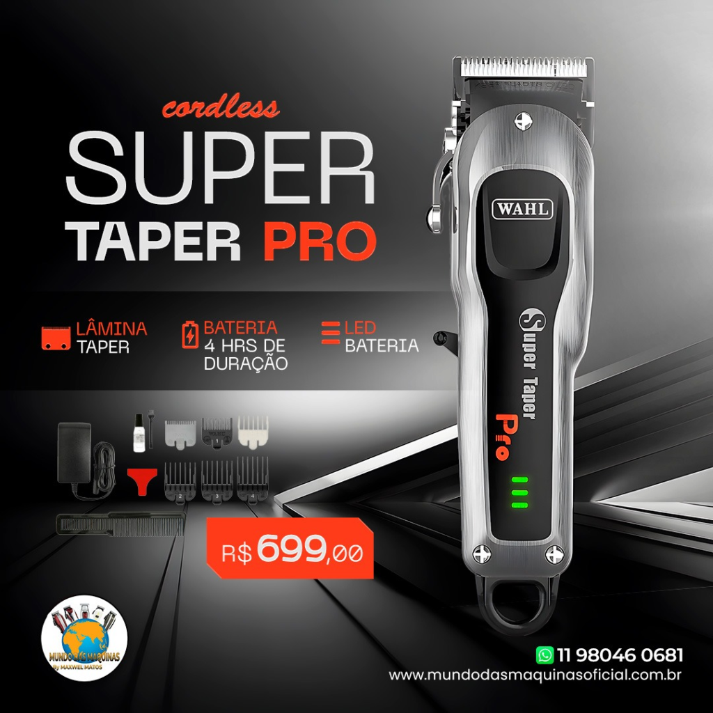 Wahl Super Taper Pró Cordless Lançamento Mundo das Máquinas Oficial